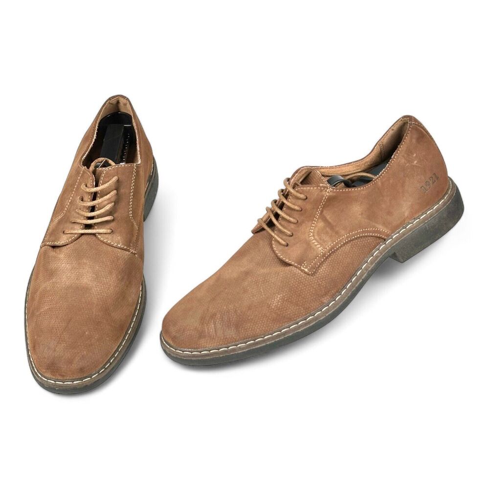 Men's Freeman Dress Shoes Milton Brown Memory Foam Oxford Tie Up Size 9.5M - Picture 1 of 15